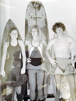 Cameron Brown `83 with Cecilia Lundeberg from Sweden and Surfer Bill